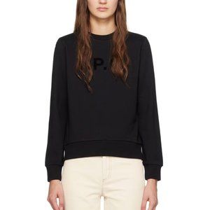 A.P.C. Black Flocked Viva Logo Sweater, NWOT, M